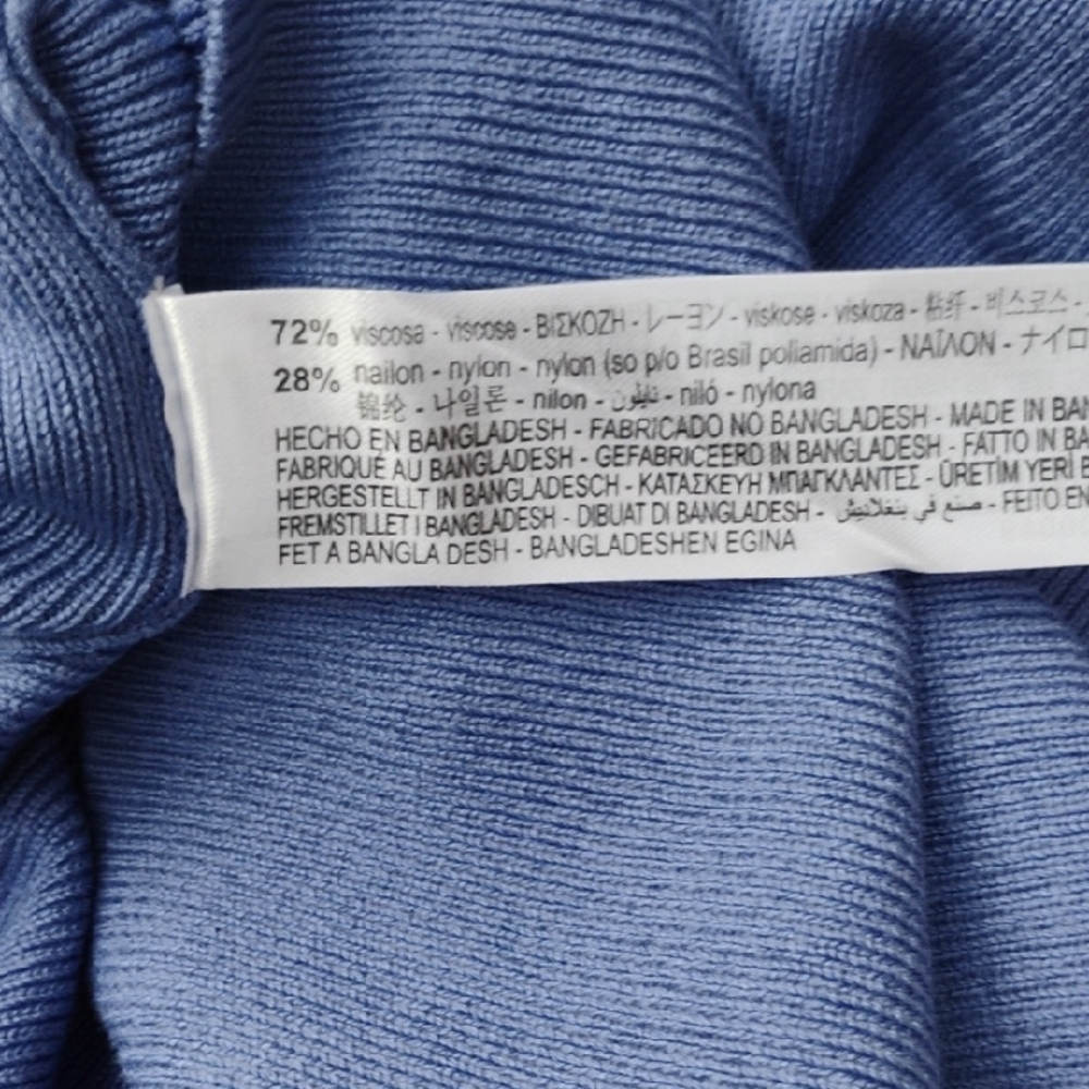 Women's Blue Turtleneck Sweater - Picture 4 of 4